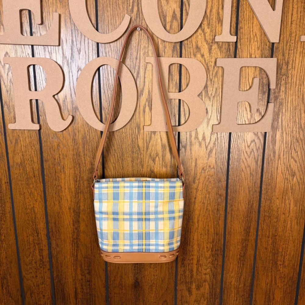 Relic Shoulder Bag Womens OS Blue Yellow Plaid Vintage 90s Cottagecore Coquette